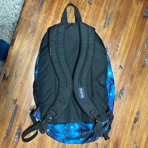 blue glaxaly jansport back pack with 5 pockets - Picture 2 of 2